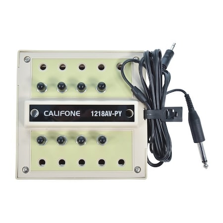Califone 1218AV-PY 8 Position Jackbox with Volume Control, Beige 1218AV-PY